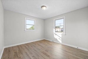 empty room with wood-type flooring and plenty of natural light