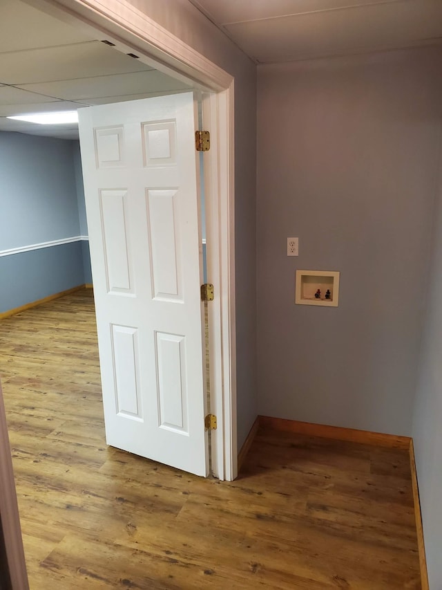 washroom featuring washer hookup and hardwood / wood-style floors