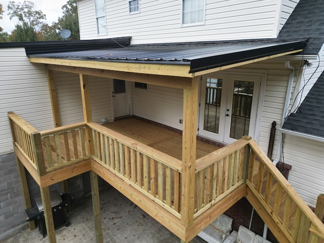 deck featuring french doors