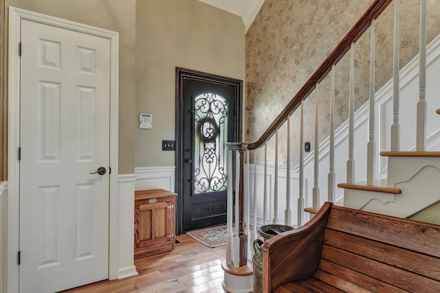 entryway with light wood-type flooring