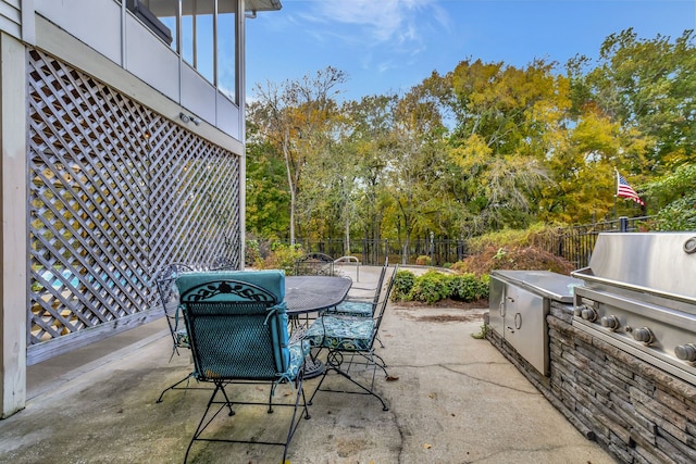 view of patio with grilling area