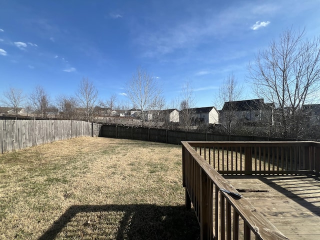 view of yard featuring a deck