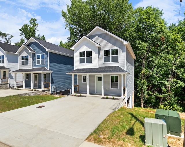 view of front of home with covered porch