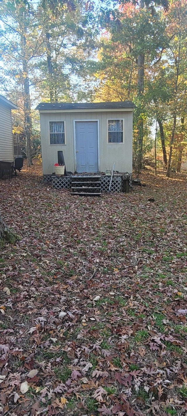 view of shed