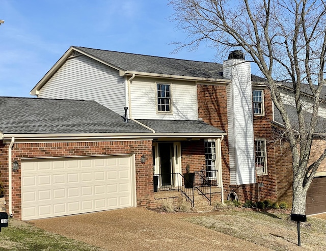 front facade featuring a garage and a porch