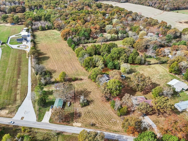 bird's eye view with a rural view