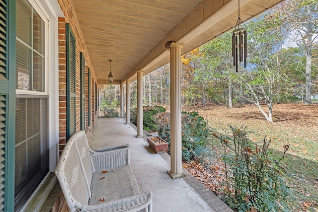 view of patio featuring covered porch