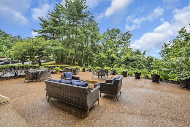 view of patio with an outdoor living space