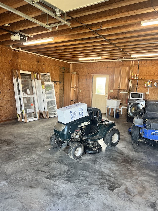 garage featuring sink