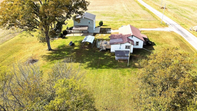 drone / aerial view featuring a rural view