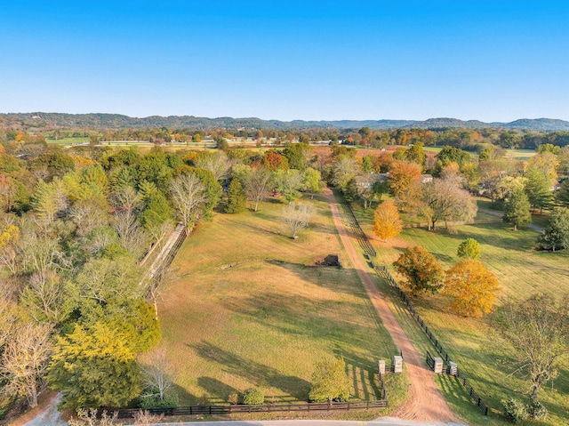 drone / aerial view featuring a rural view