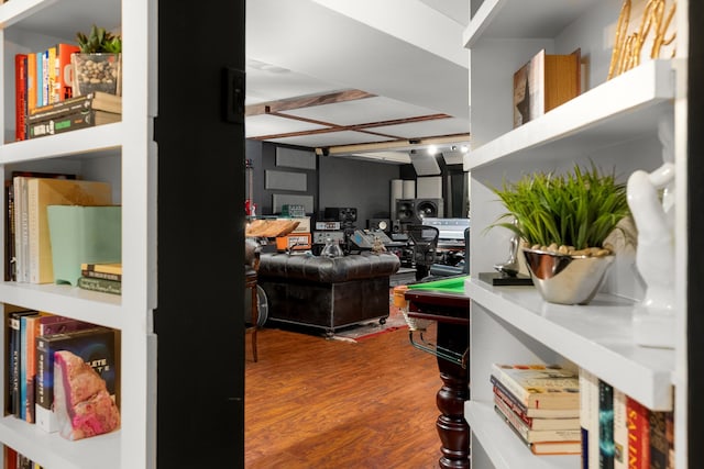 interior space with hardwood / wood-style flooring