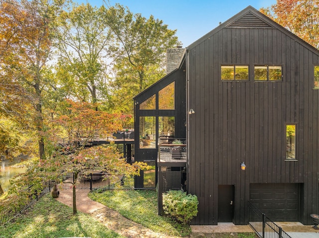 view of home's exterior featuring a garage