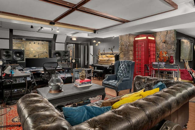 living room featuring wood-type flooring