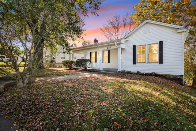 view of front of home featuring covered porch