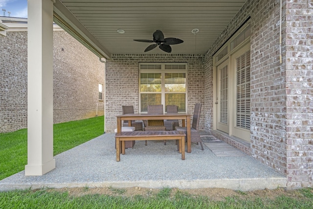 view of patio / terrace with ceiling fan