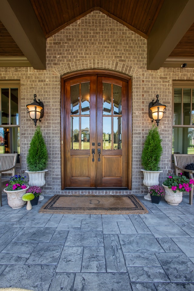 entrance to property with french doors