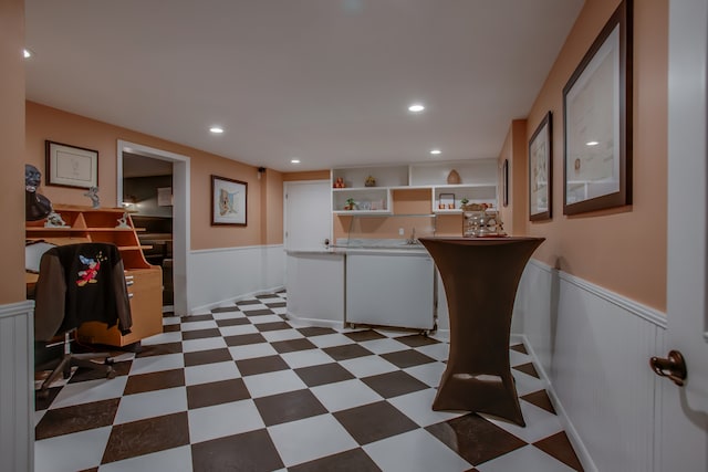 kitchen with white cabinetry