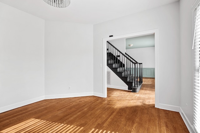 interior space with hardwood / wood-style floors