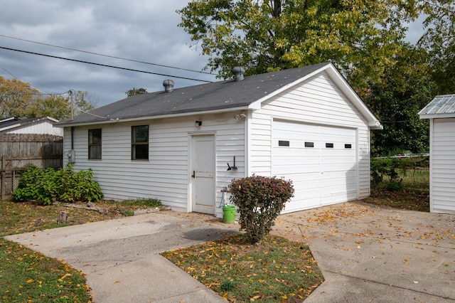 view of garage