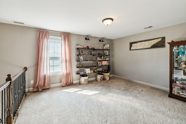 interior space featuring carpet flooring