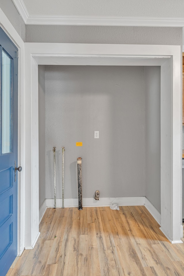 laundry room with light wood-type flooring