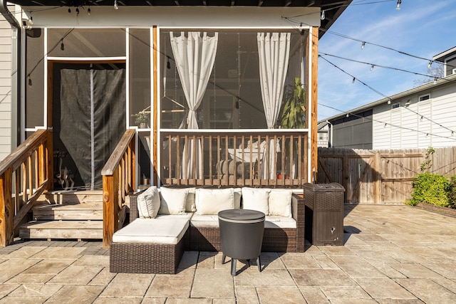 view of patio featuring an outdoor living space