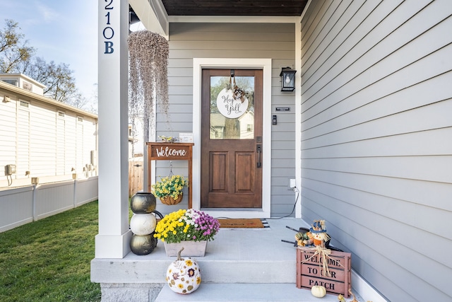 view of doorway to property