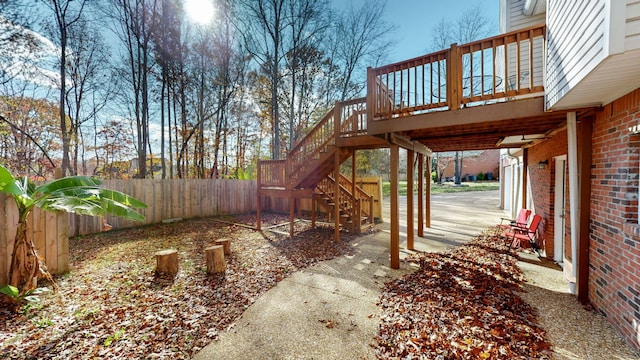 view of yard featuring a deck