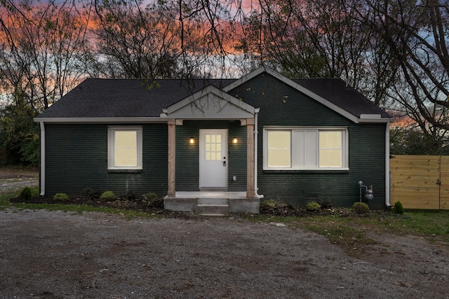 view of bungalow-style home