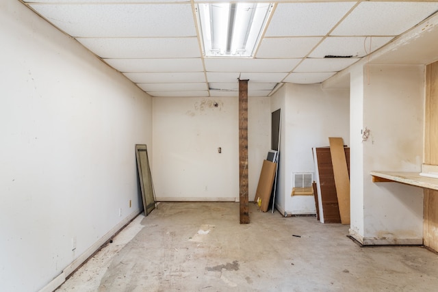 basement with a drop ceiling