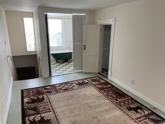 foyer with hardwood / wood-style floors