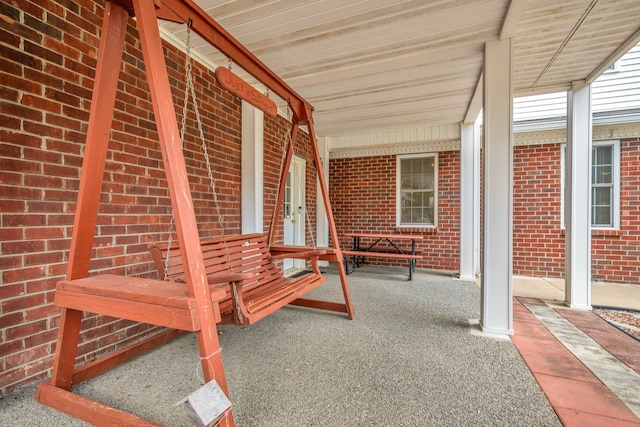 view of patio featuring covered porch