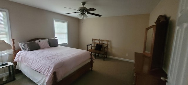 104 Oak Crest Dr, Tennessee Ridge, TN 37178 - bedroom featuring carpet floors, a ceiling fan, and baseboards