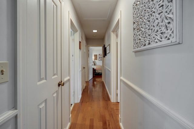 hallway featuring light hardwood / wood-style floors