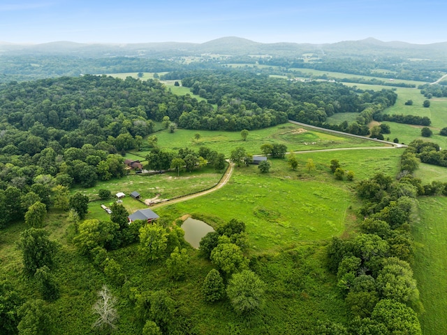 aerial view with a mountain view