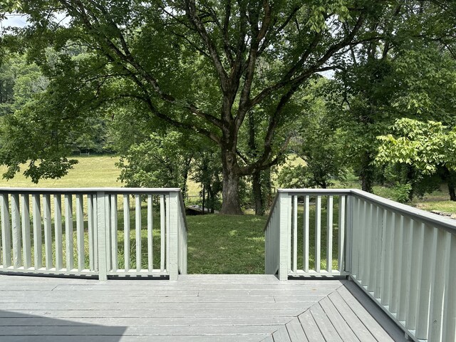 deck with a yard