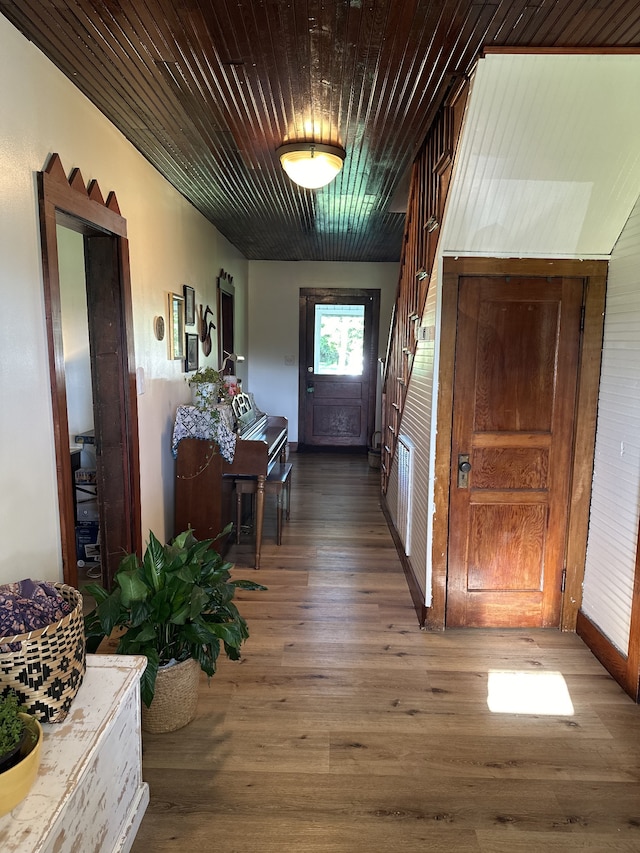 hallway featuring hardwood / wood-style floors