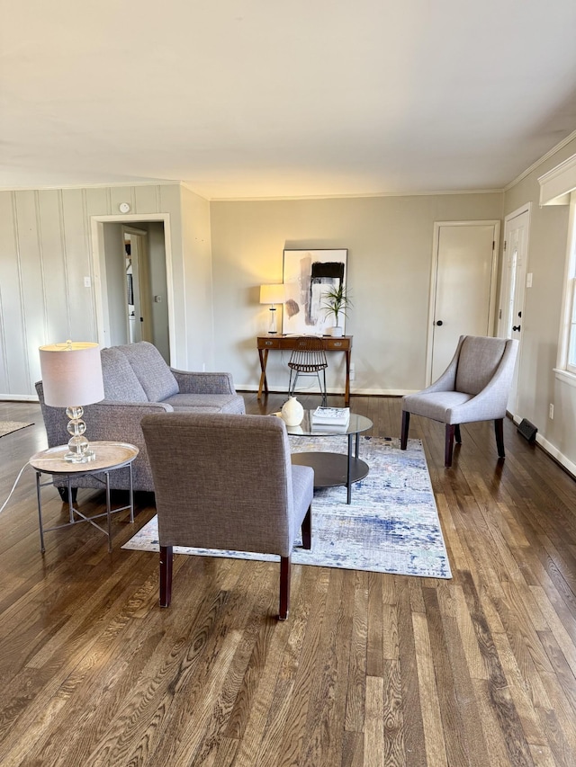 living room featuring hardwood / wood-style floors