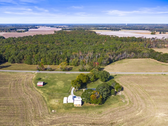 bird's eye view with a rural view