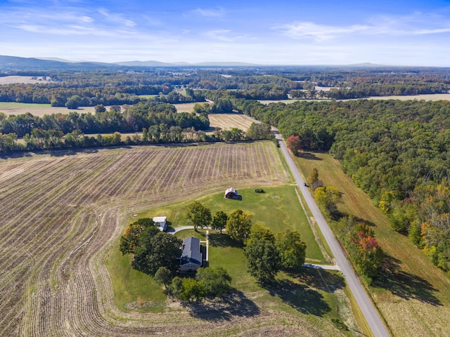 drone / aerial view featuring a rural view