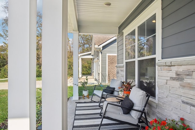 view of patio with a porch