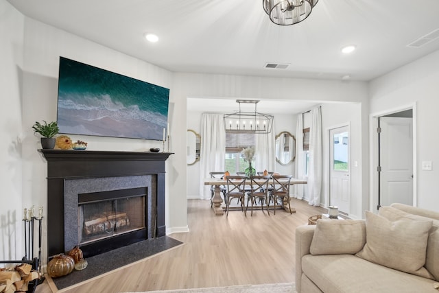 living room featuring hardwood / wood-style flooring