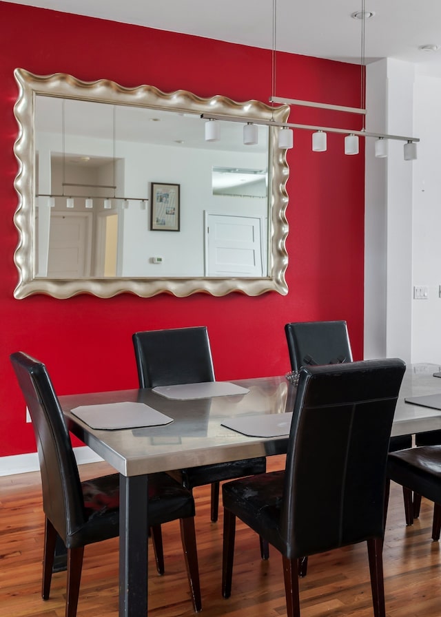 dining room with wood-type flooring