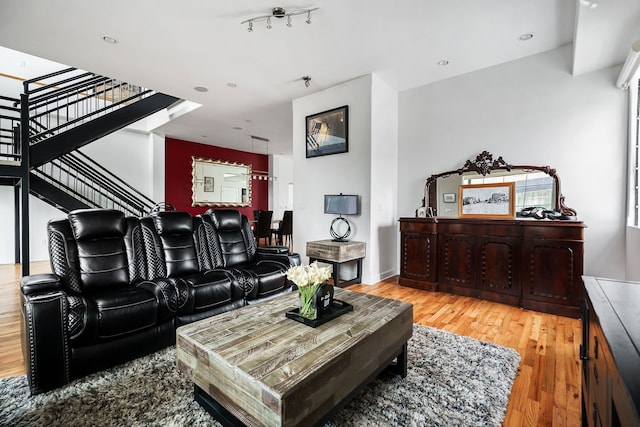 living room featuring light hardwood / wood-style floors