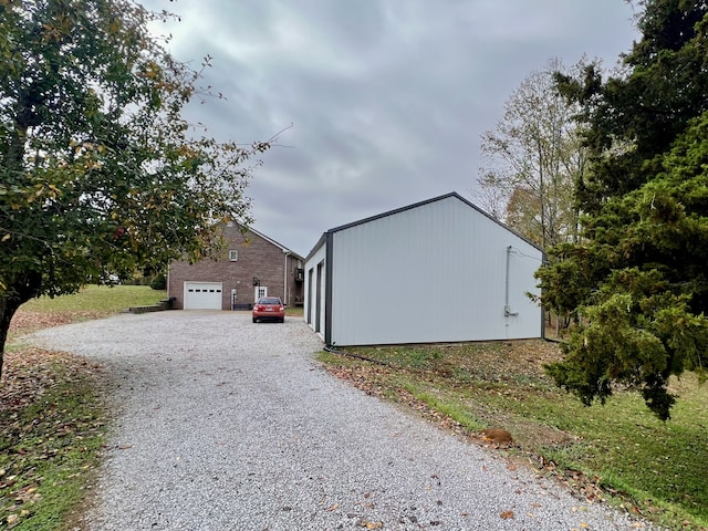 view of home's exterior with a garage