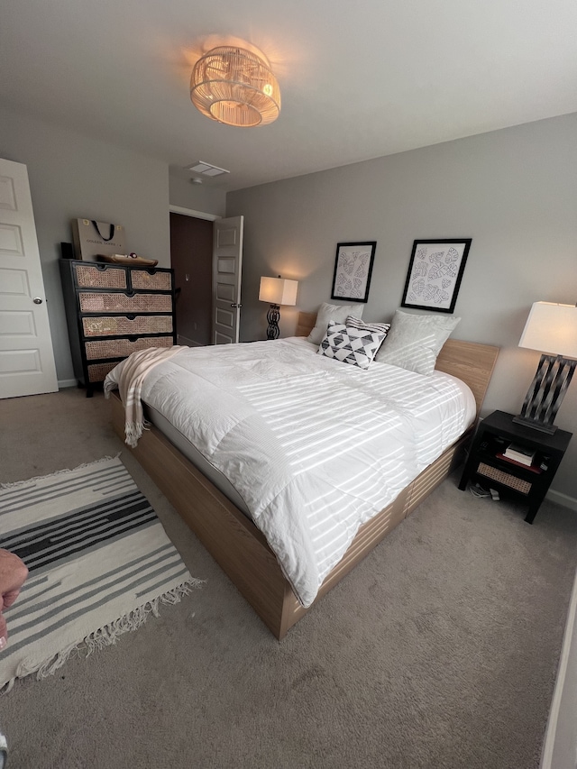 bedroom with carpet floors