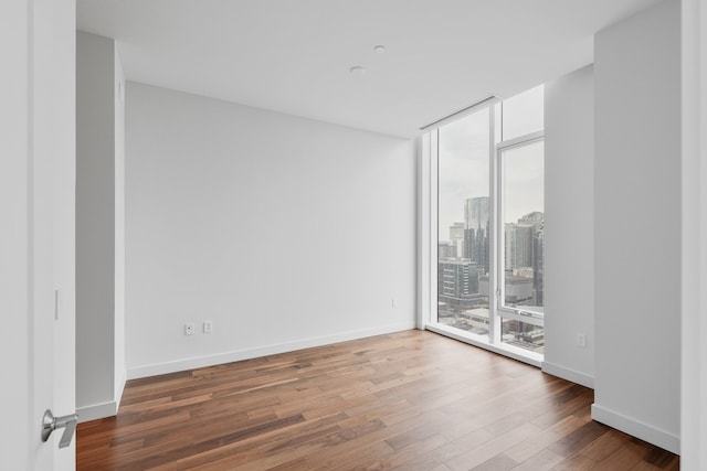 unfurnished room with wood-type flooring