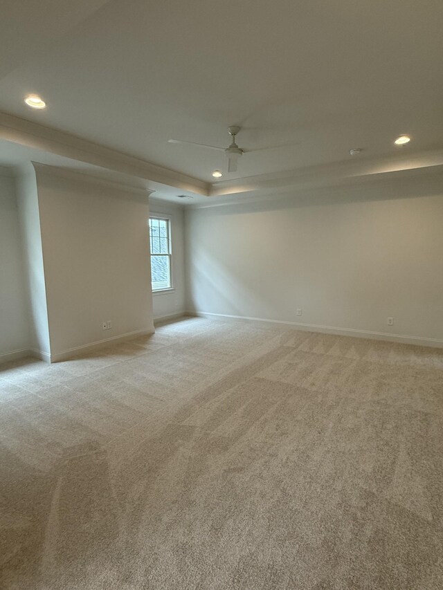 8006 Southvale Blvd, Franklin, TN 37064 - empty room with light colored carpet, a raised ceiling, baseboards, and recessed lighting