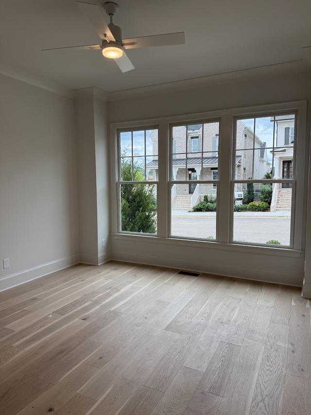 8006 Southvale Blvd, Franklin, TN 37064 - spare room with baseboards, light wood-type flooring, and a ceiling fan